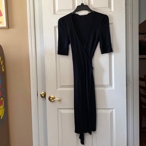 Classic DVF Diane Von Furstenberg Black Wrap Dress
